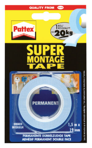 PLAKBAND PATTEX 19MMX1.5M SUPERMONTAGE 20KG 2Z