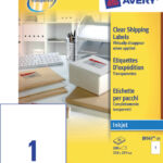 ETIKET AVERY J8567-25 210X297MM TRANSP 25ST