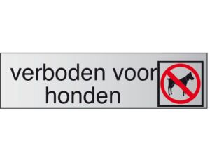 INFOBORD PICTOGRAM VERBODEN VOOR HONDEN 165X44MM