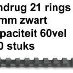 BINDRUG GBC 10MM 21RINGS A4 ZWART