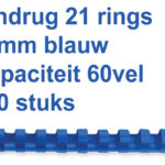 BINDRUG GBC 10MM 21RINGS A4 BLAUW