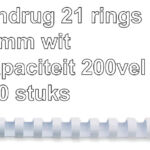 BINDRUG GBC 22MM 21RINGS A4 WIT