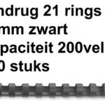 BINDRUG GBC 22MM 21RINGS A4 ZWART