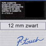 LABELTAPE BROTHER TC-101 12MMX8M TR/ZWART