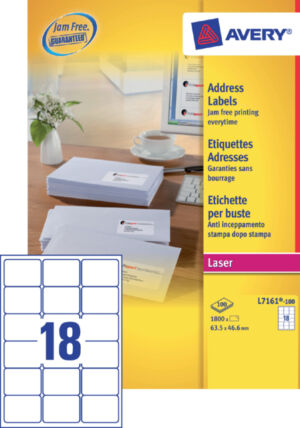 ETIKET AVERY L7161-100 63.5X46.6MM 1800ST