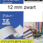 LABELTAPE BROTHER TZE-N231 12MMX8M WIT/ZWART