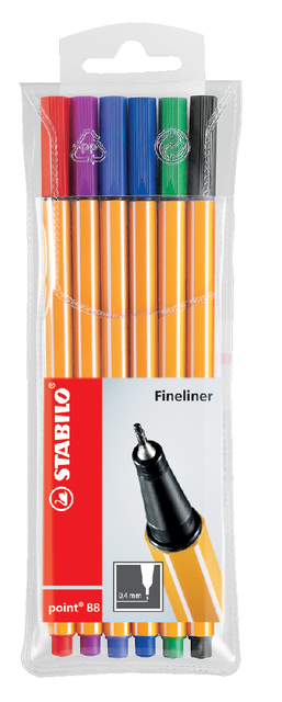 FINELINER STABILO POINT 88/6 ASS