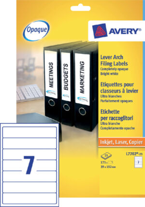 RUGETIKET AVERY L7702-25 192X39MM 175ST