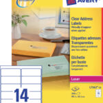 ETIKET AVERY L7563 99.1X38.1MM TRANPS 350ST