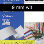 LABELTAPE BROTHER TZE-325 9MMX8M ZWART/WIT