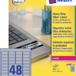 ETIKET AVERY L6009-20 45.7X21.2MM 960ST ZILVER