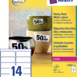 ETIKET AVERY L7063 99.1X38.1MM 280ST WIT