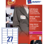 NAAMBADGE ETIKET AVERY L4784-20 63.5X29.6MM 540ST