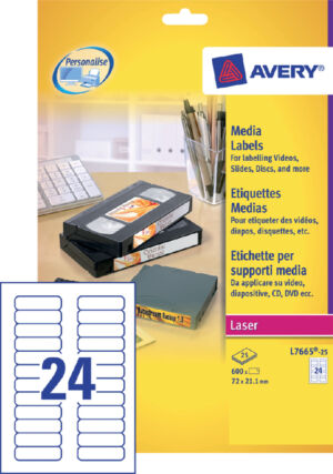 ETIKET AVERY DATA L7665-25 72X21.2MM 600ST