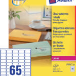 ETIKET AVERY L7551-25 38.1X21.1MM TRANSP 1625ST