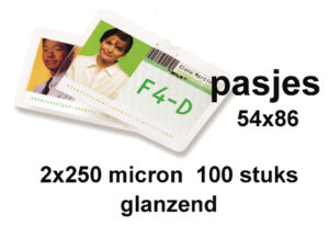 LAMINEERHOES GBC CREDITCARD 54X86MM 2X250MICRON