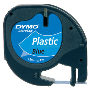 LABELTAPE DYMO 91205 12MMX4M LETRATAG BLAUW/ZWART