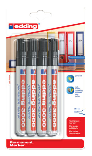 VILTSTIFT EDDING 3000 ROND 1.5-3MM ZWART