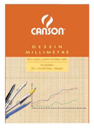 MILLIMETERBLOK CANSON A4 90GR LICHTBRUIN