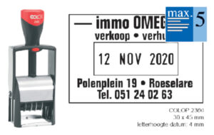 WOORD-DATUMSTEMPEL COLOP S2360 CLASSIC BON 30X45MM