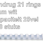 BINDRUG FELLOWES 6MM 21RINGS A4 WIT
