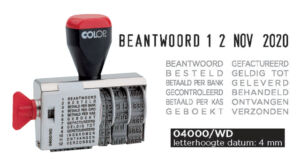 WOORD-DATUMSTEMPEL COLOP 04000 12 TEKSTEN