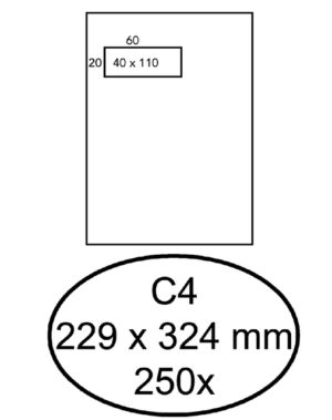 ENVELOP QUANTORE VENSTER C4 VL40 ZK 120GR WIT