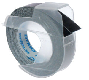 LABELTAPE DYMO 9MMX3M ROL GLOSSY VINYL PROF ZWART