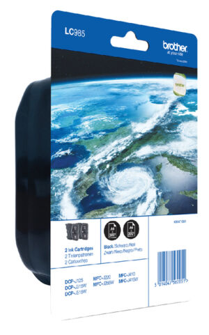 INKCARTRIDGE BROTHER LC-985 2X ZWART