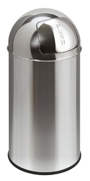 AFVALBAK PUSHCAN 40LITER MET PUSHDEKSEL CHROME