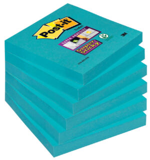 MEMOBLOK 3M POST-IT 654 SUPER STICKY 76X76MM BLAUW