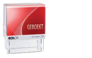 TEKSTSTEMPEL COLOP 20 GEBOEKT ROOD