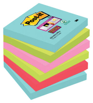 MEMOBLOK 3M POST-IT 654 SUPER STICKY 76X76MM MIAMI