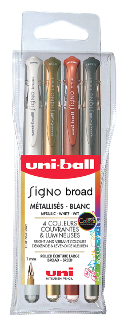 ROLLERPEN UNI-BALL SIGNO BROAD 0.6MM METALLIC ASS
