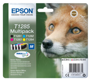 INKCARTRIDGE EPSON T1285 ZWART + 3 KLEUREN