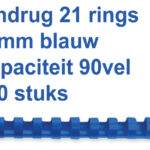 BINDRUG FELLOWES 12MM 21RINGS A4 BLAUW
