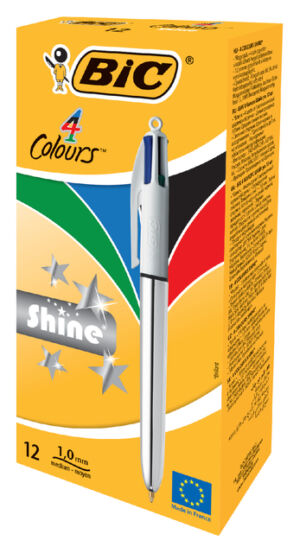 BALPEN BIC 4KLEUREN SHINE