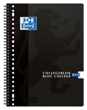 COLLEGEBLOK OXFORD A4+ 23R LIJN 80VEL ZWART