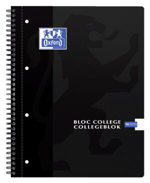 COLLEGEBLOK OXFORD A4+ 4R LIJN 90VEL ZWART