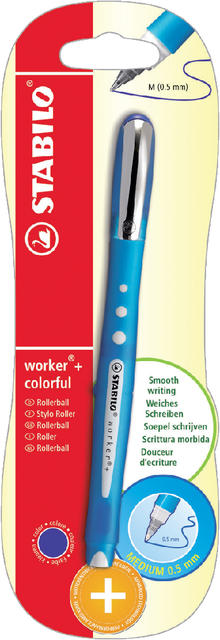 ROLLERPEN STABILO WORKER COLORFUL BLAUW