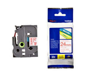LABELTAPE BROTHER TZE-252 24MMX8M WIT/ROOD