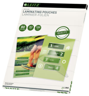 LAMINEERHOES LEITZ A3 2X80MICRON EVA