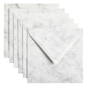 ENVELOP PAPICOLOR 140X140 6ST MARBLE GRIJS
