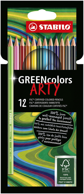 KLEURPOTLODEN STABILO GREENCOLORS ASS