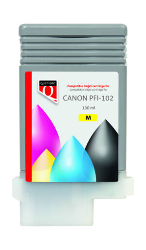 INKCARTRIDGE QUANTORE CANON PFI-102 GEEL