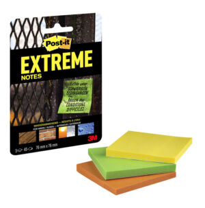 MEMOBLOK POST-IT EXTREME 76X76MM 3 KLEUREN