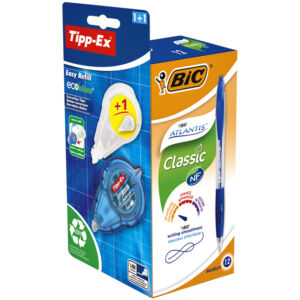 BALPEN BIC ATLANTIS BLAUW + GRATIS TIPP-EX EASY