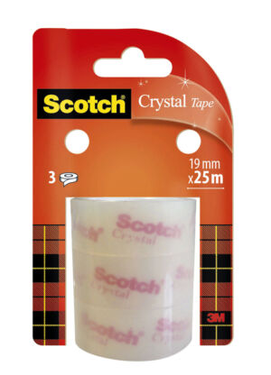 TAPE 3M SCOTCH CRYSTAL CLEAR 19MMX25M TRANSPARANT