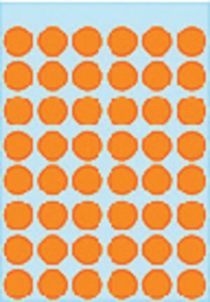 ETIKET HERMA 1864 ROND 12MM 240ST FLUOR ORANJE