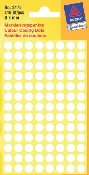 ETIKET AVERY ZWECK 3175 8MM 416ST